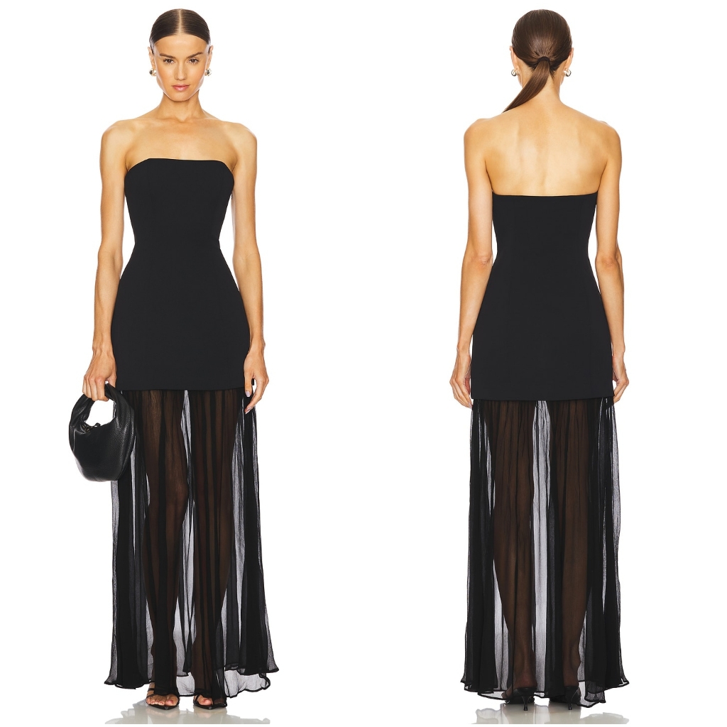 L'academie Marianna Amiens Gown Black Large Nwt New